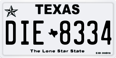 TX license plate DIE8334