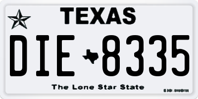 TX license plate DIE8335