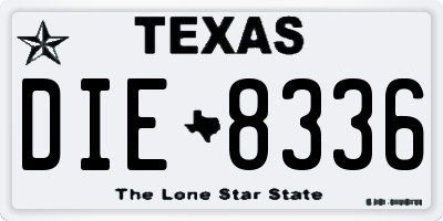 TX license plate DIE8336