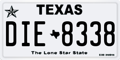 TX license plate DIE8338