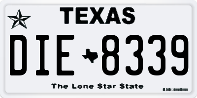 TX license plate DIE8339