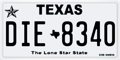 TX license plate DIE8340