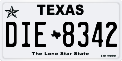 TX license plate DIE8342
