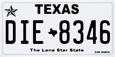 TX license plate DIE8346