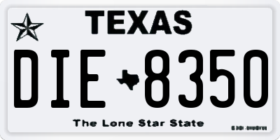 TX license plate DIE8350