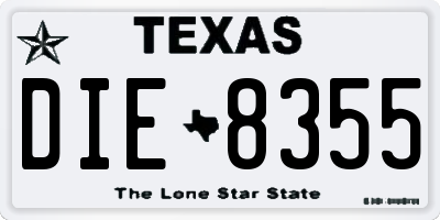 TX license plate DIE8355