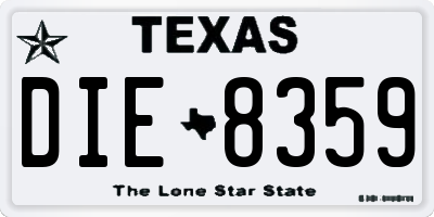 TX license plate DIE8359