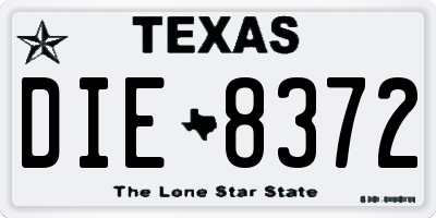 TX license plate DIE8372