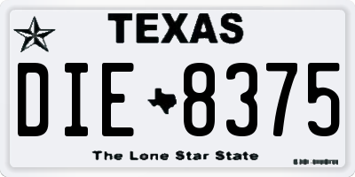 TX license plate DIE8375