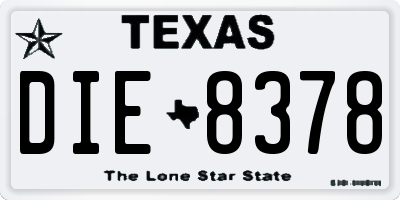 TX license plate DIE8378