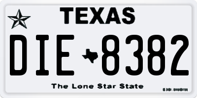 TX license plate DIE8382