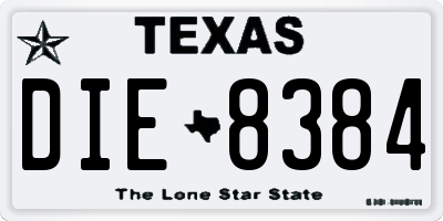 TX license plate DIE8384