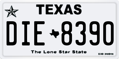 TX license plate DIE8390