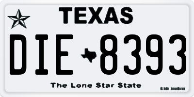 TX license plate DIE8393