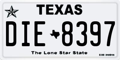 TX license plate DIE8397