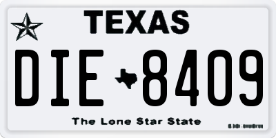 TX license plate DIE8409