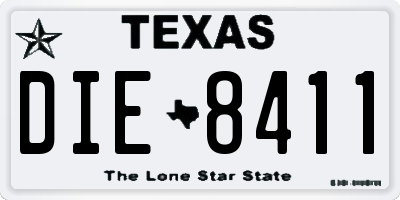 TX license plate DIE8411