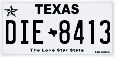TX license plate DIE8413