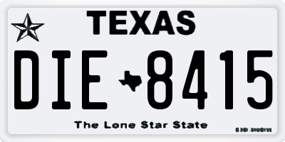TX license plate DIE8415
