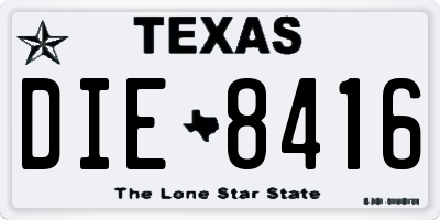 TX license plate DIE8416