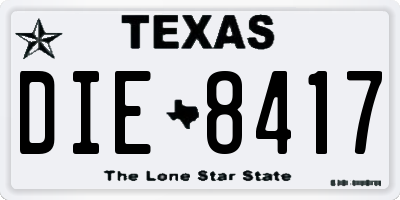 TX license plate DIE8417