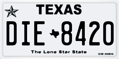 TX license plate DIE8420