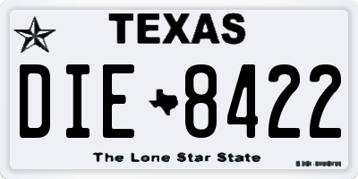 TX license plate DIE8422