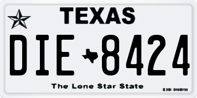 TX license plate DIE8424