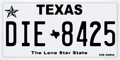 TX license plate DIE8425
