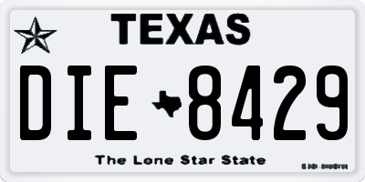 TX license plate DIE8429
