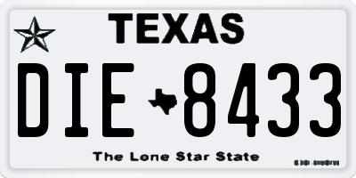TX license plate DIE8433