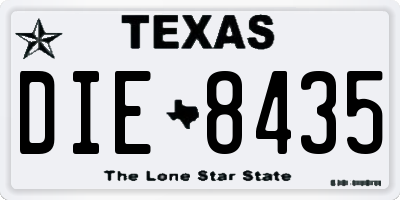 TX license plate DIE8435