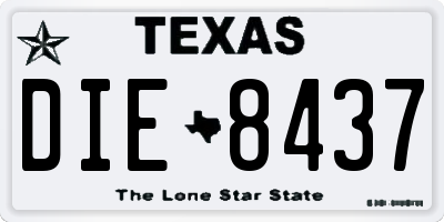 TX license plate DIE8437