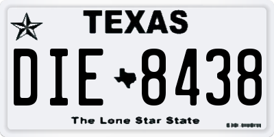 TX license plate DIE8438