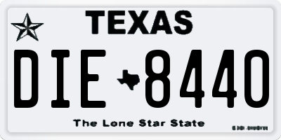 TX license plate DIE8440