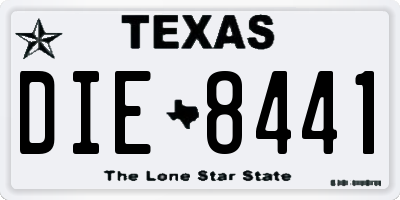 TX license plate DIE8441