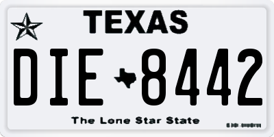 TX license plate DIE8442