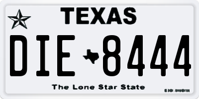 TX license plate DIE8444