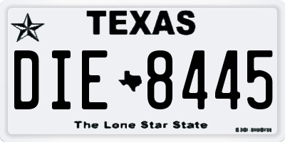 TX license plate DIE8445