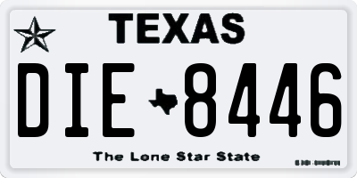 TX license plate DIE8446
