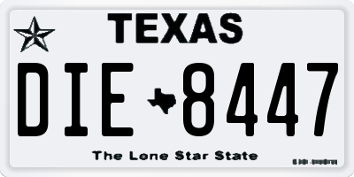 TX license plate DIE8447