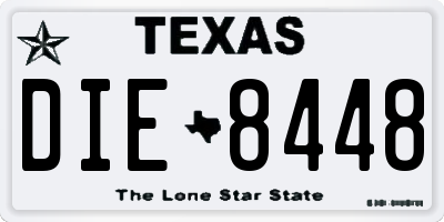 TX license plate DIE8448
