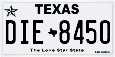 TX license plate DIE8450