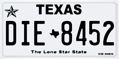 TX license plate DIE8452