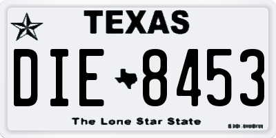 TX license plate DIE8453