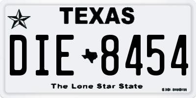 TX license plate DIE8454