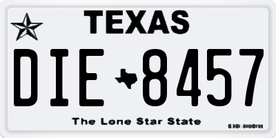 TX license plate DIE8457