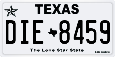 TX license plate DIE8459