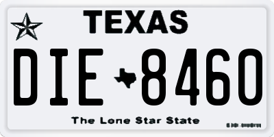 TX license plate DIE8460