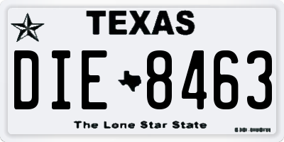 TX license plate DIE8463